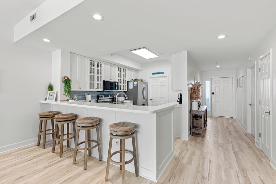 Bar Stool Kitchen Hallway View