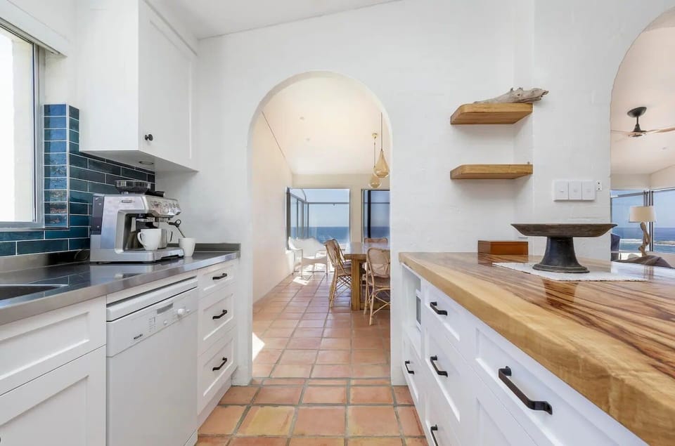The kitchen has all the frills you could possibly need such as coffee machine and top of the line appliances. 