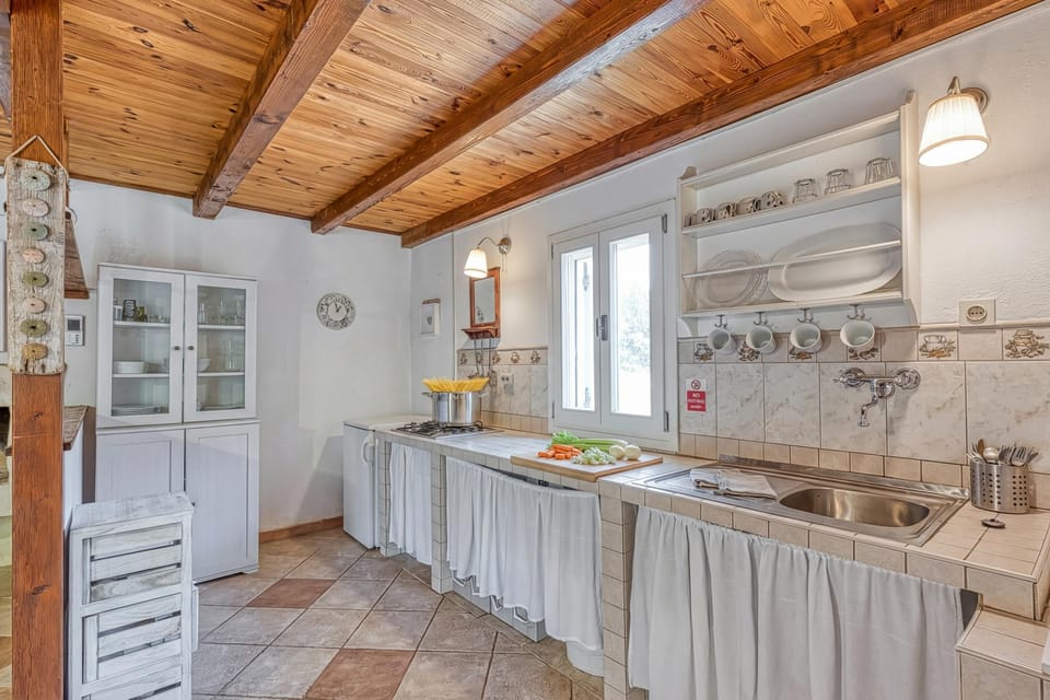 Family House, 1 Bedroom, Fireplace (Eco house Zabodarski beach) | Private kitchen