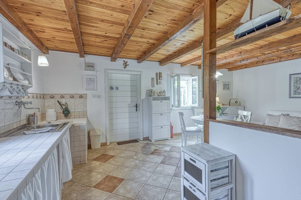 Family House, 1 Bedroom, Fireplace (Eco house Zabodarski beach) | Private kitchen