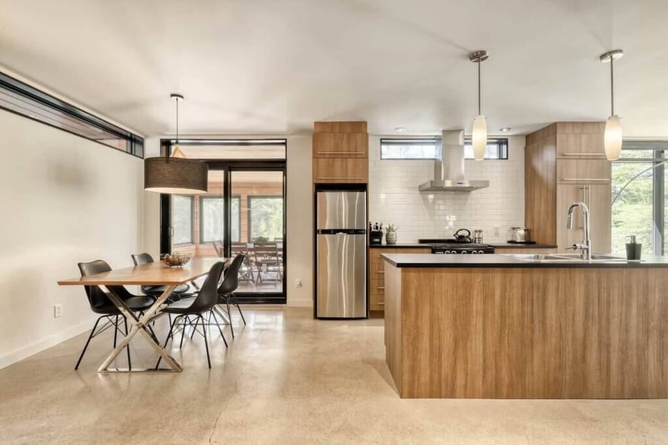 Dining room and kitchen