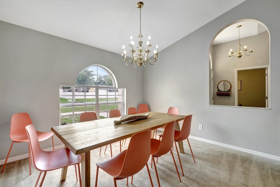 This beautiful dining table exudes timeless beauty and Its flawless design captivates the eye, inviting guests to gather around and indulge in memorable dining experiences. 