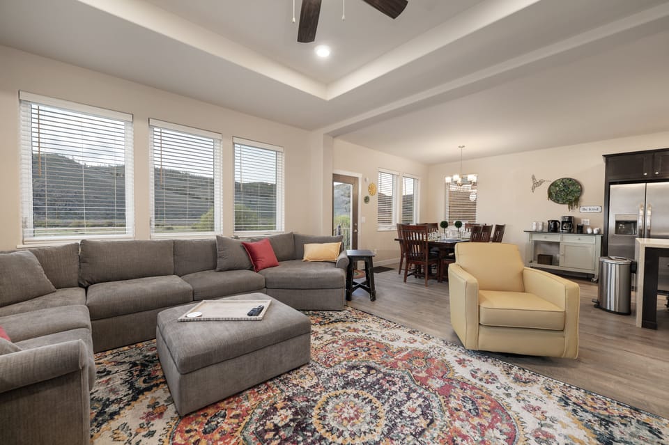 Spacious and cheerful living space.  