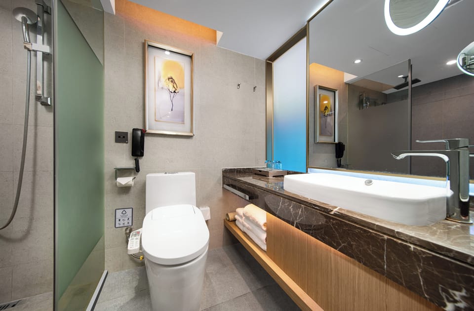 Standard Twin Room | Bathroom | Shower, hydromassage showerhead, free toiletries, hair dryer