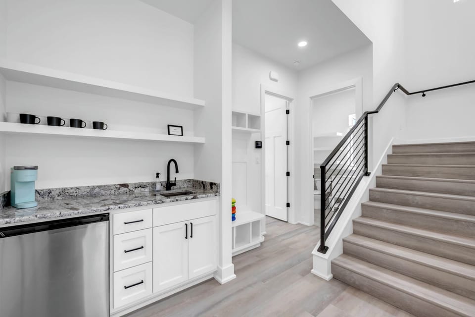 Guest house kitchenette with mini fridge