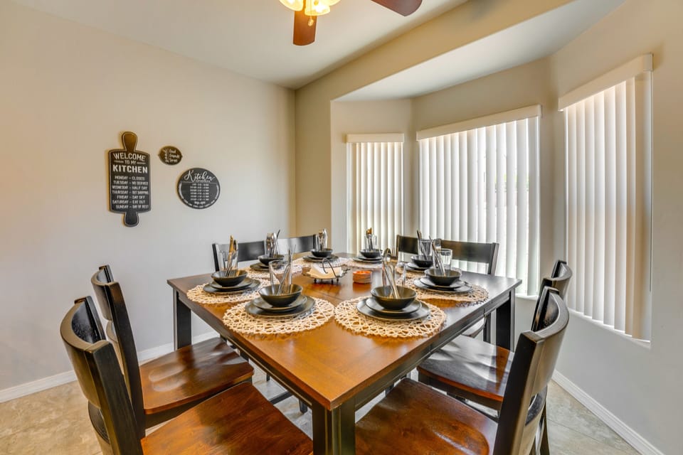 Dining Area | Dishware/Flatware | Trash Bags/Paper Towels