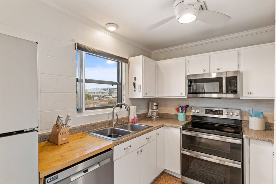 Everything you could need in the kitchen is stocked and ready for you!