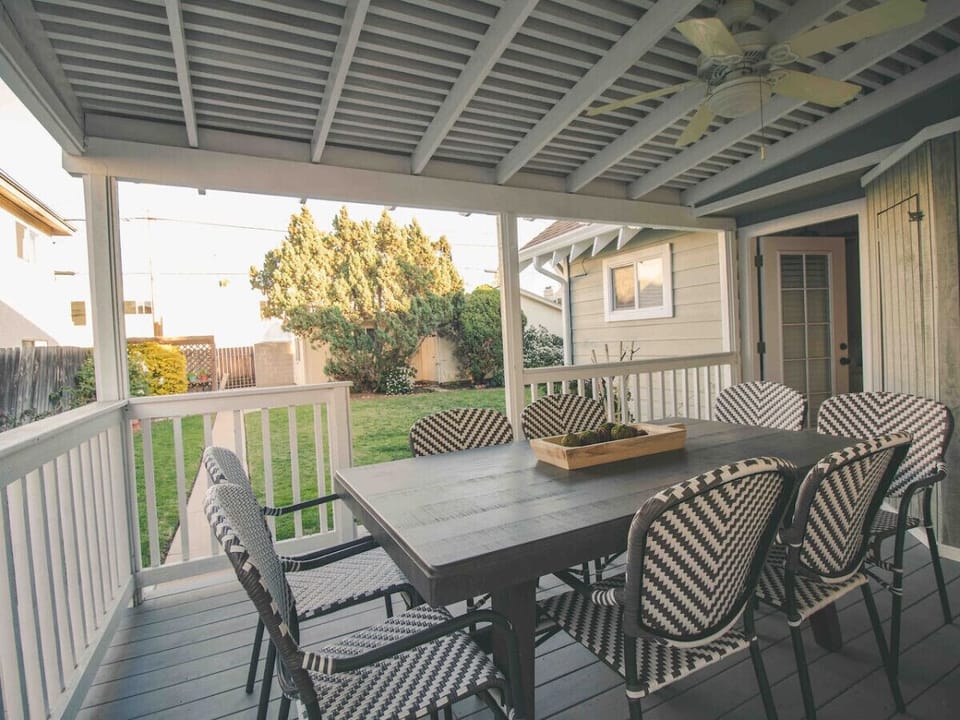 Enjoy an outdoor meal or work remotely outside under the covered deck