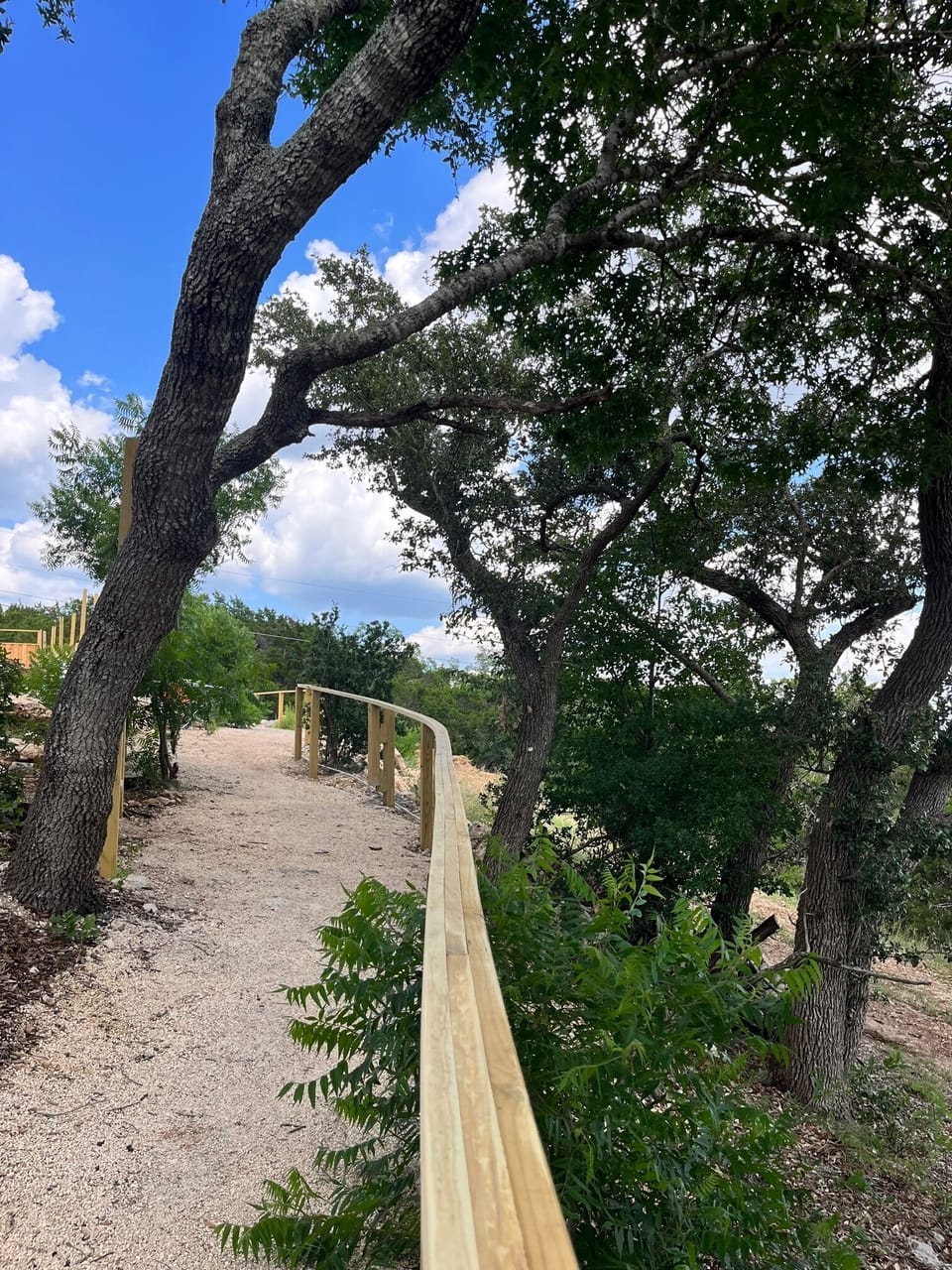 Foot path from parking spot to house 