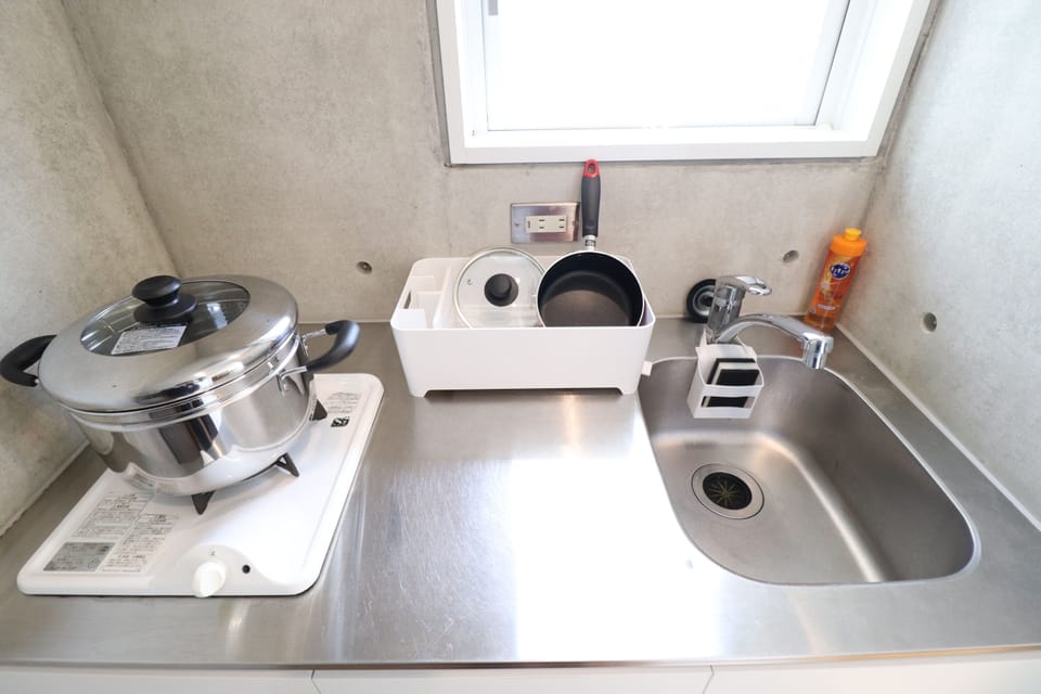 City Apartment | Private kitchen | Full-size fridge, microwave, stovetop, electric kettle
