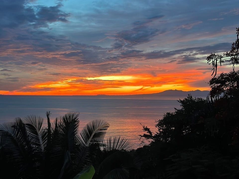 View from the terrace at sunset