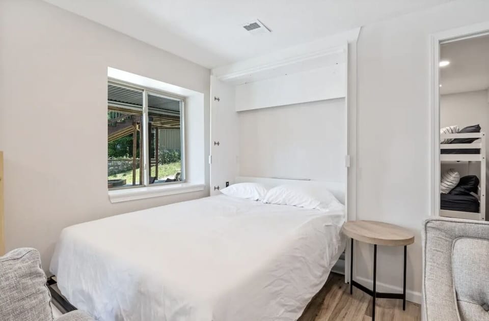 Lower living area Murphy bed Open