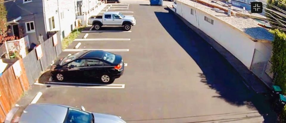 On-site parking area w/ clearly marked spaces for easy arrival