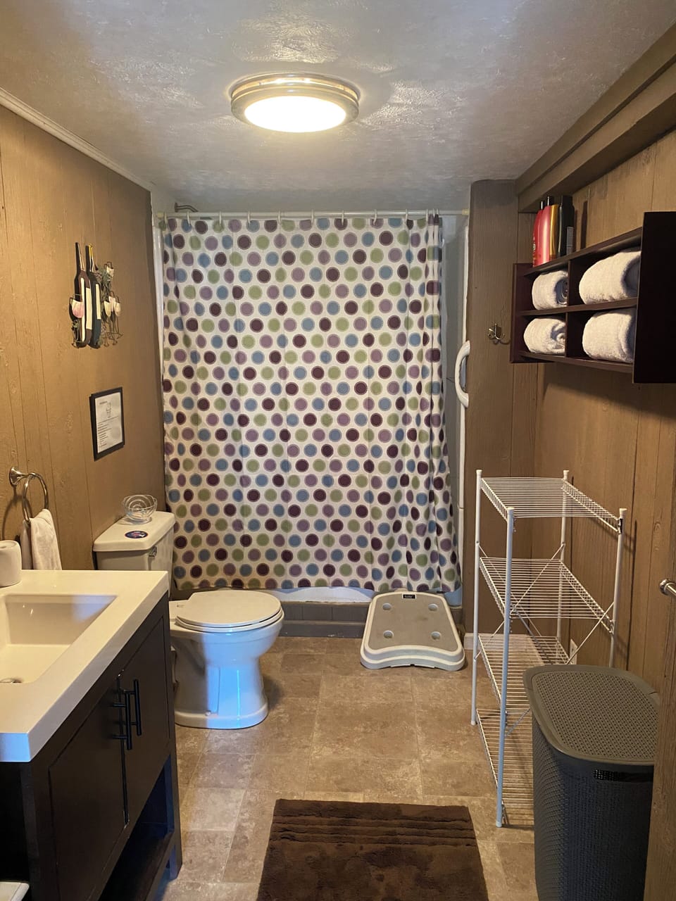 Second full bathroom in the lower level separate from the main house