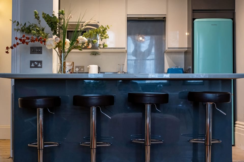 Apartment | Private kitchen | Fridge, microwave, oven, stovetop