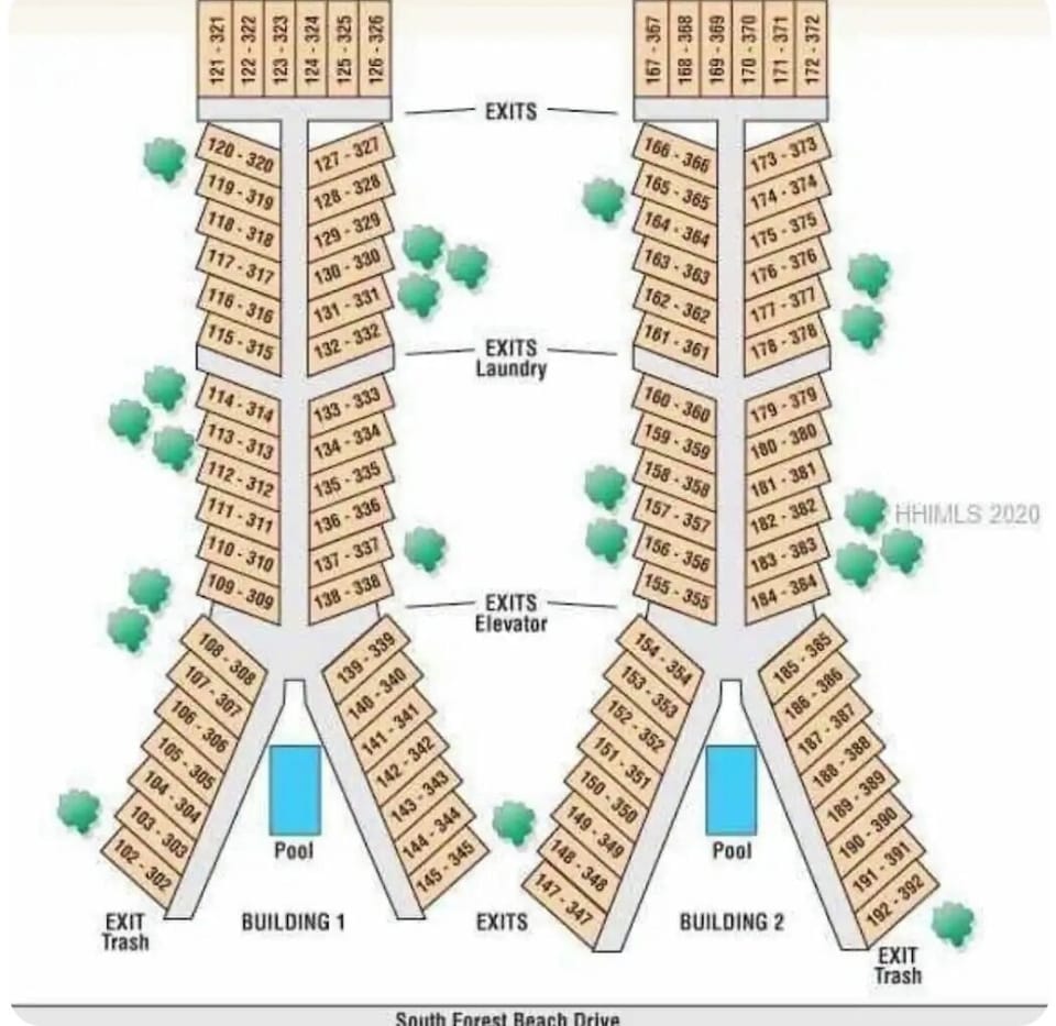 317 is the condo number closest to the beach.