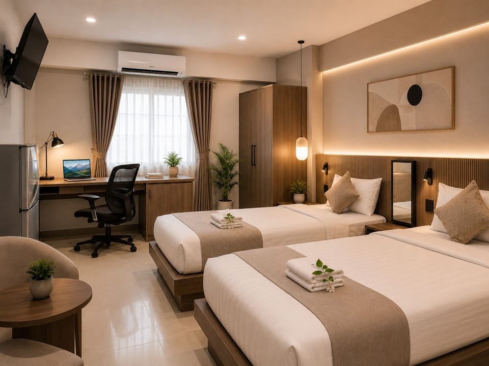 Standard Twin Room | Desk, free WiFi, bed sheets