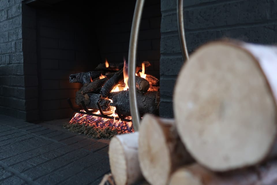 The house features two gas fireplaces. 