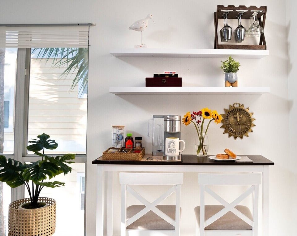 Unveil a world of flavors in our cozy cottage's fully stocked coffee corner.