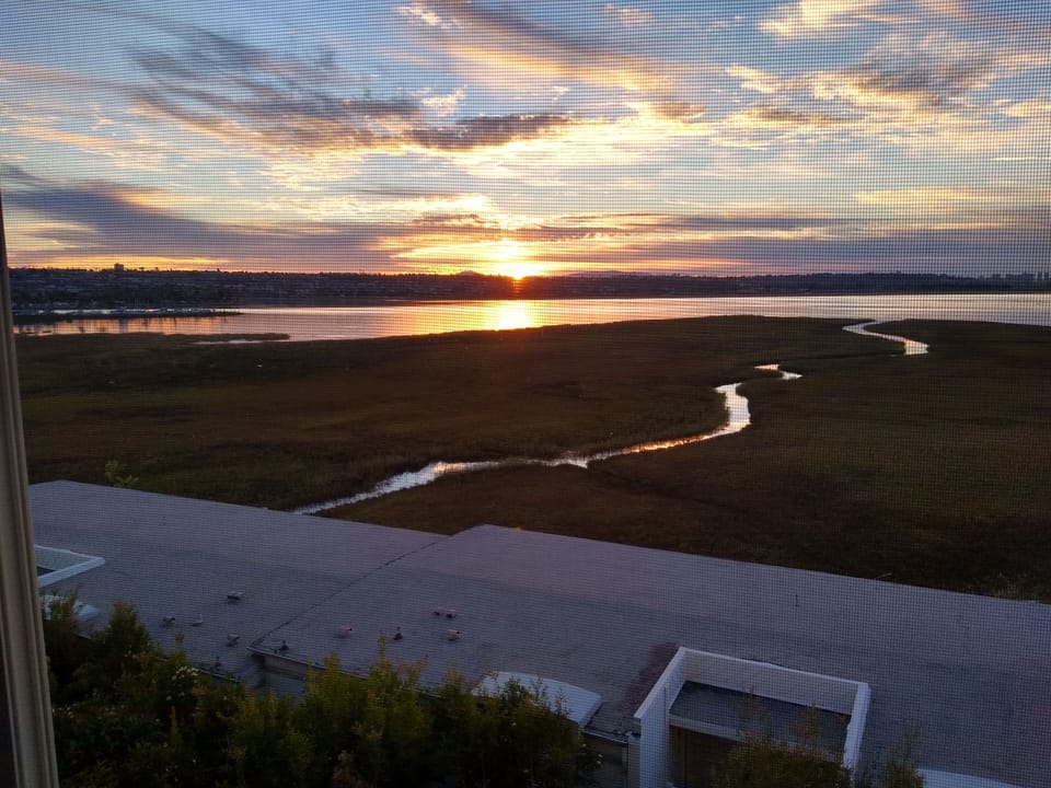Sunrise on the bay. View from family room and bedroom.