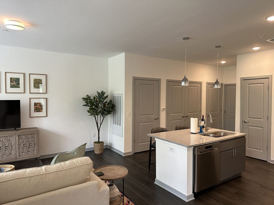 View from dining area toward main entrance 