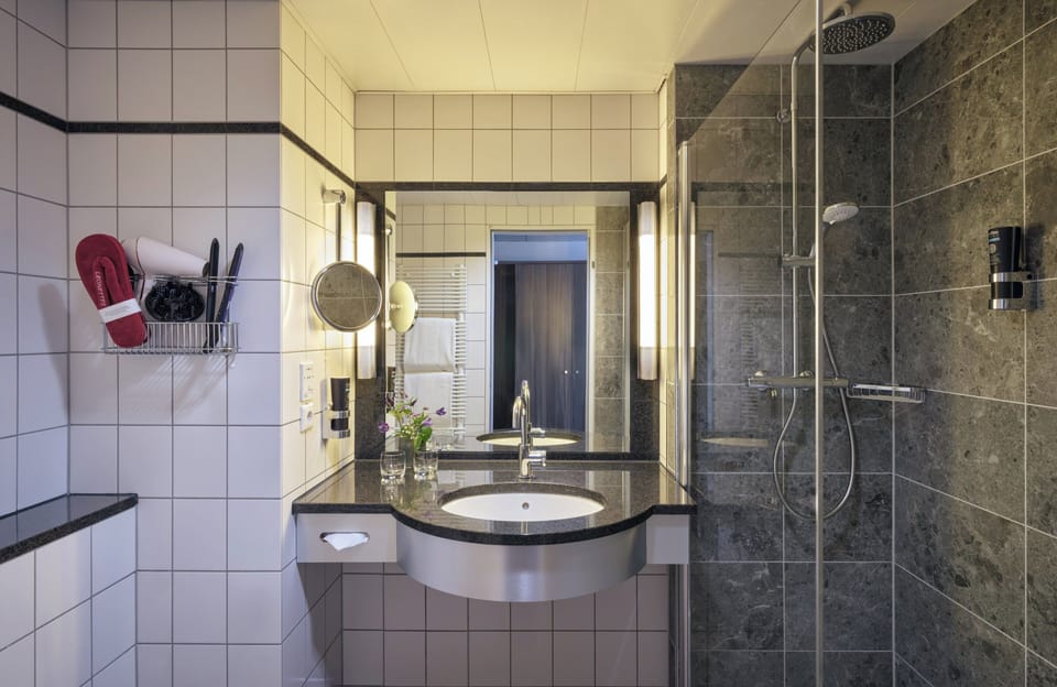 Deluxe Double Room | Bathroom | Shower, hair dryer, towels