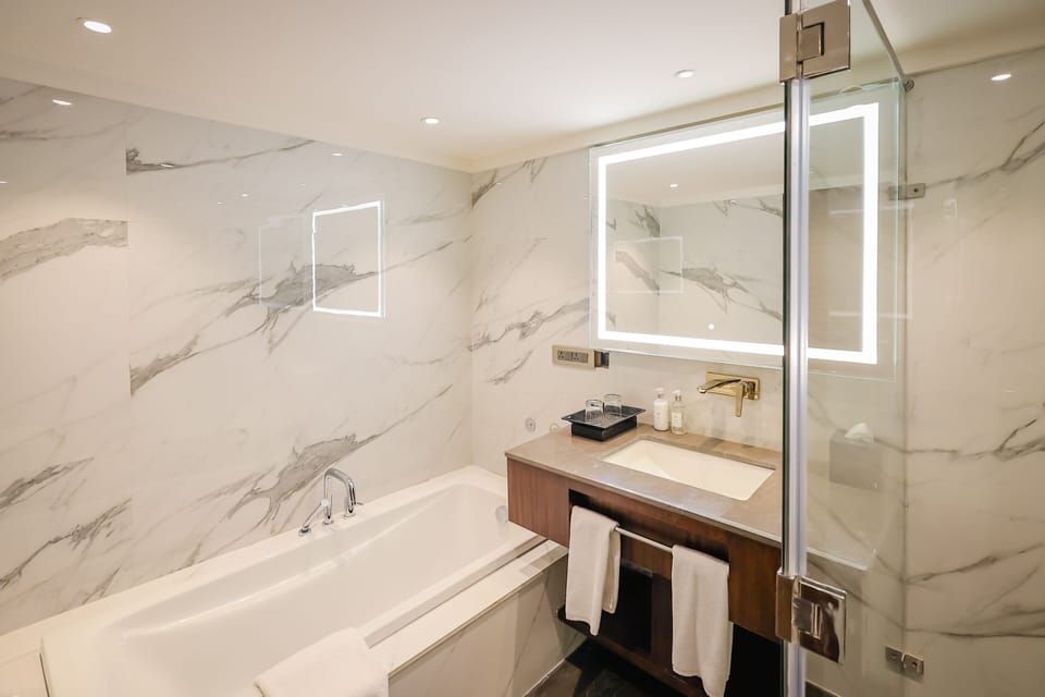 Premium Suite | Bathroom | Free toiletries, hair dryer, bidet, towels
