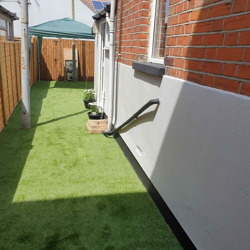 Astroturf laid garden