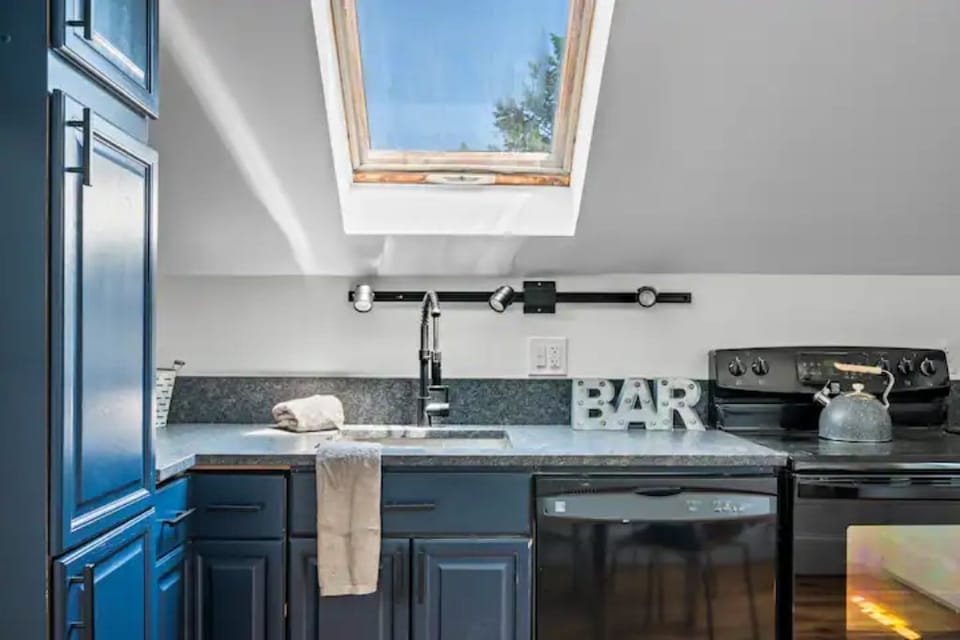 Skylights throughout the space let in plenty of light!