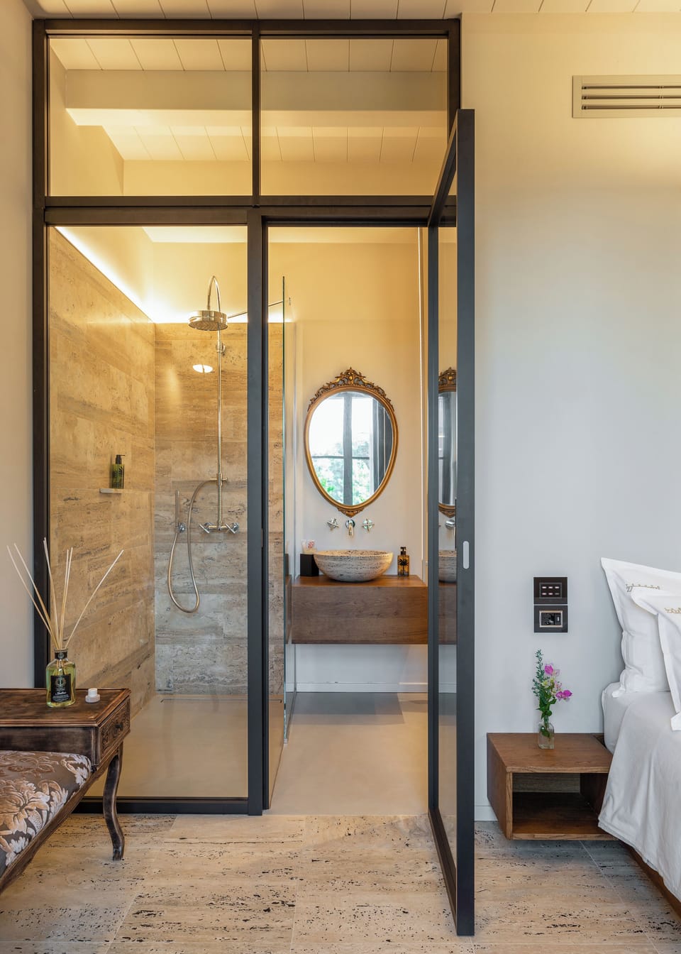 Superior Suite San Rocco | Bathroom | Shower, rainfall showerhead, hair dryer, bathrobes