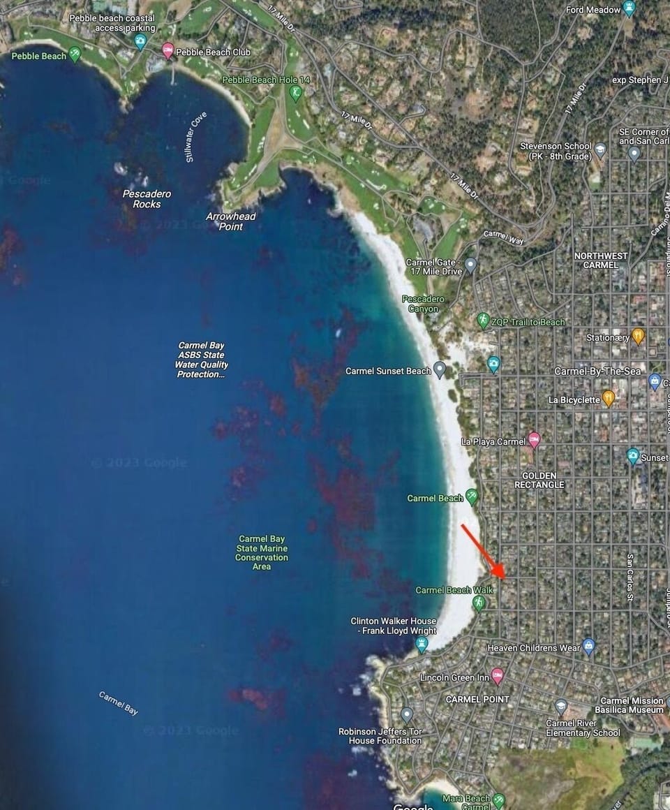 Location of house.  One block from the beach.