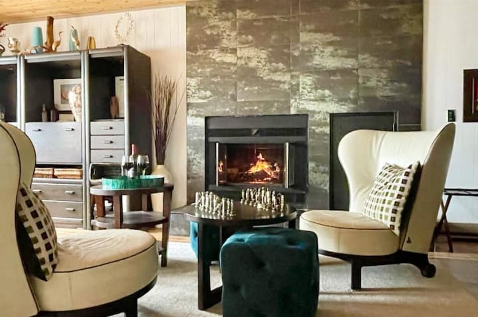 Gather around the wood-burning fireplace January-March.

