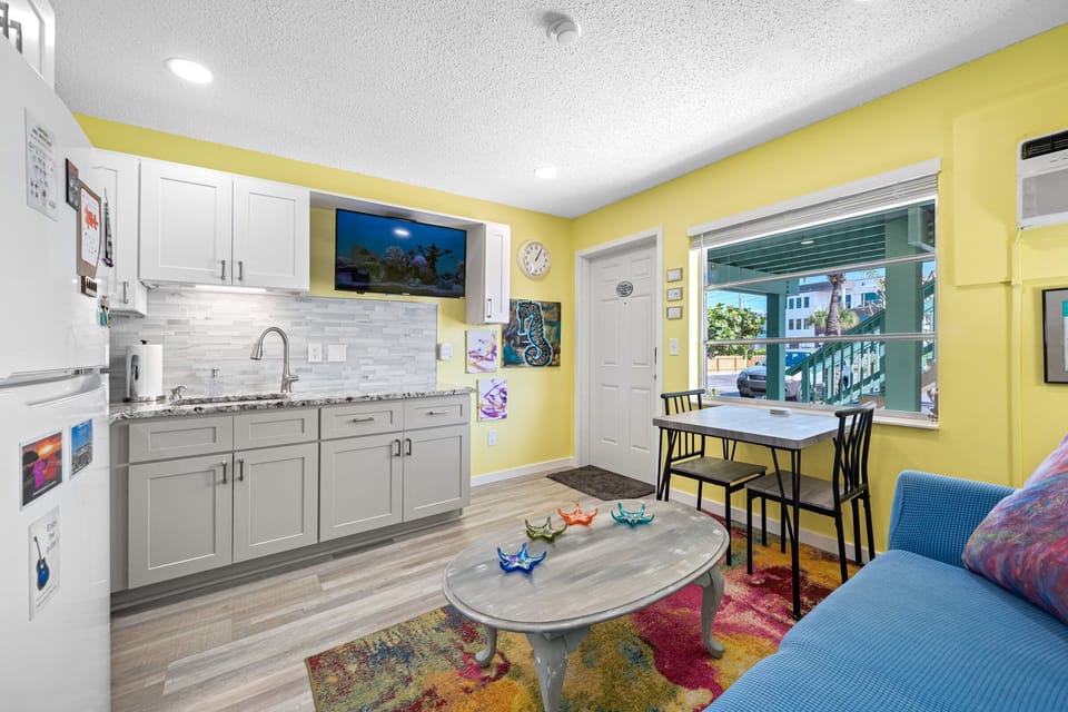 Open living space with a smart TV