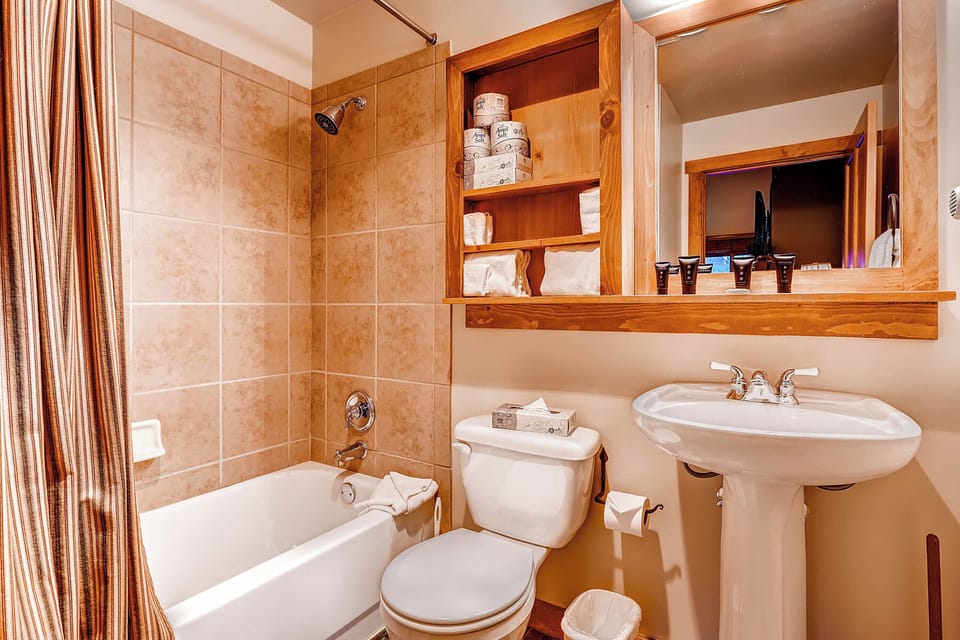 Get ready for your day in the bathroom.