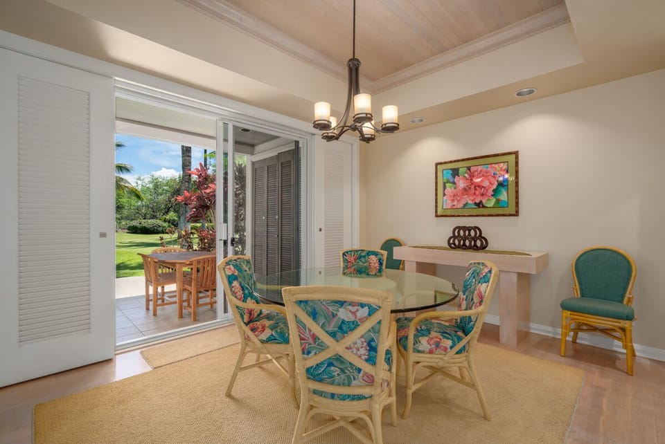 Outside dining area is on Lanai