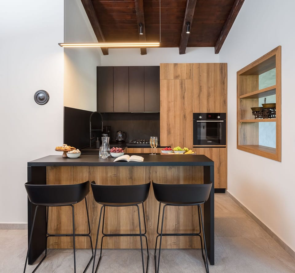 Villa | Private kitchen | Fridge, microwave, oven, stovetop