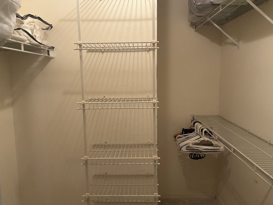 Master bedroom walk in closet