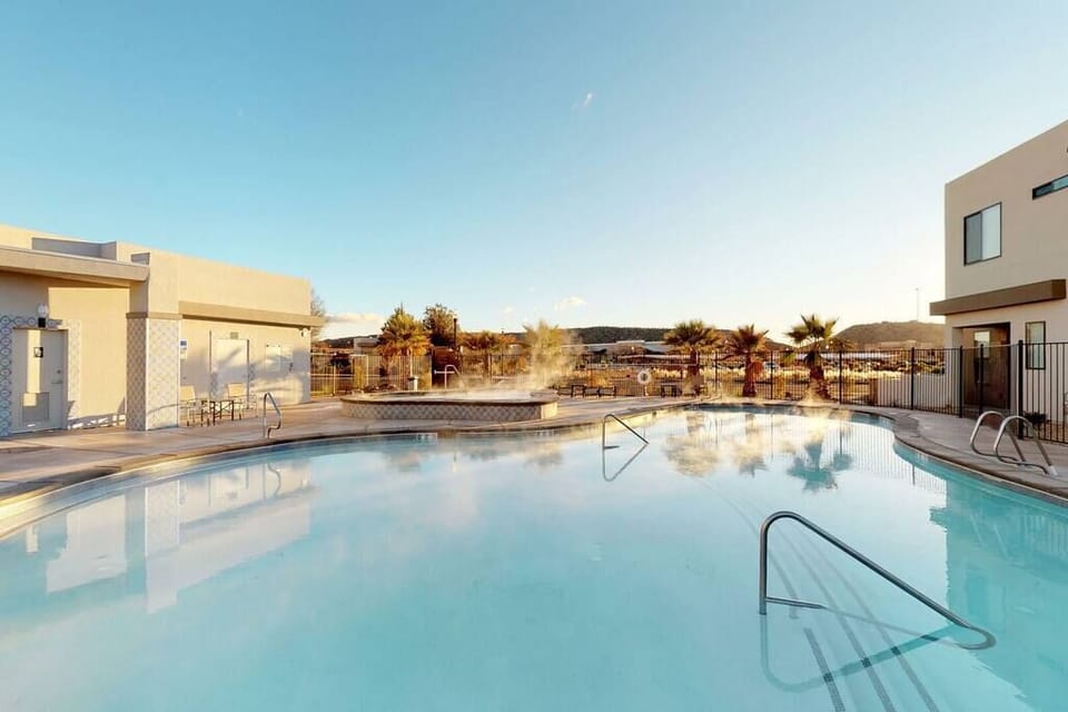 shared outdoor pool and hot tub