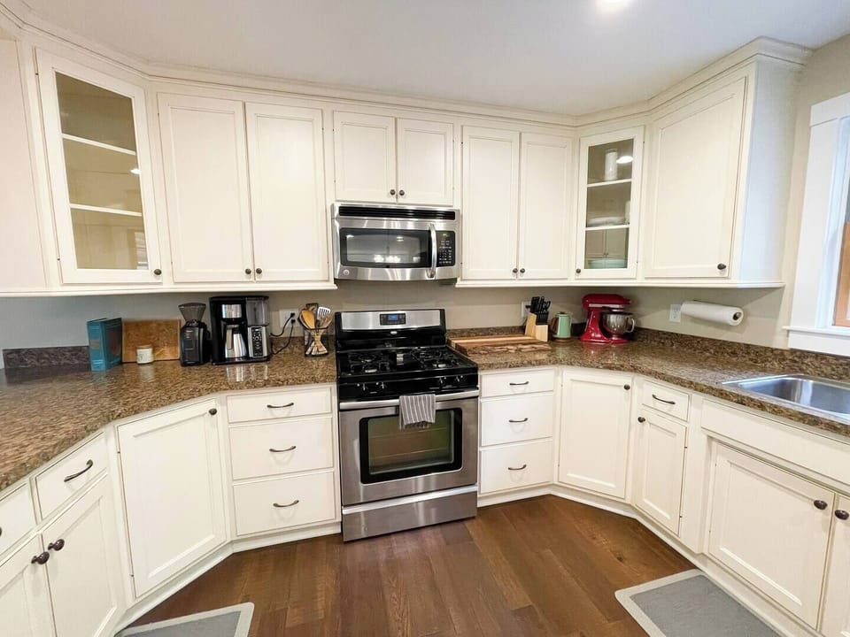 Spacious and fully stocked kitchen