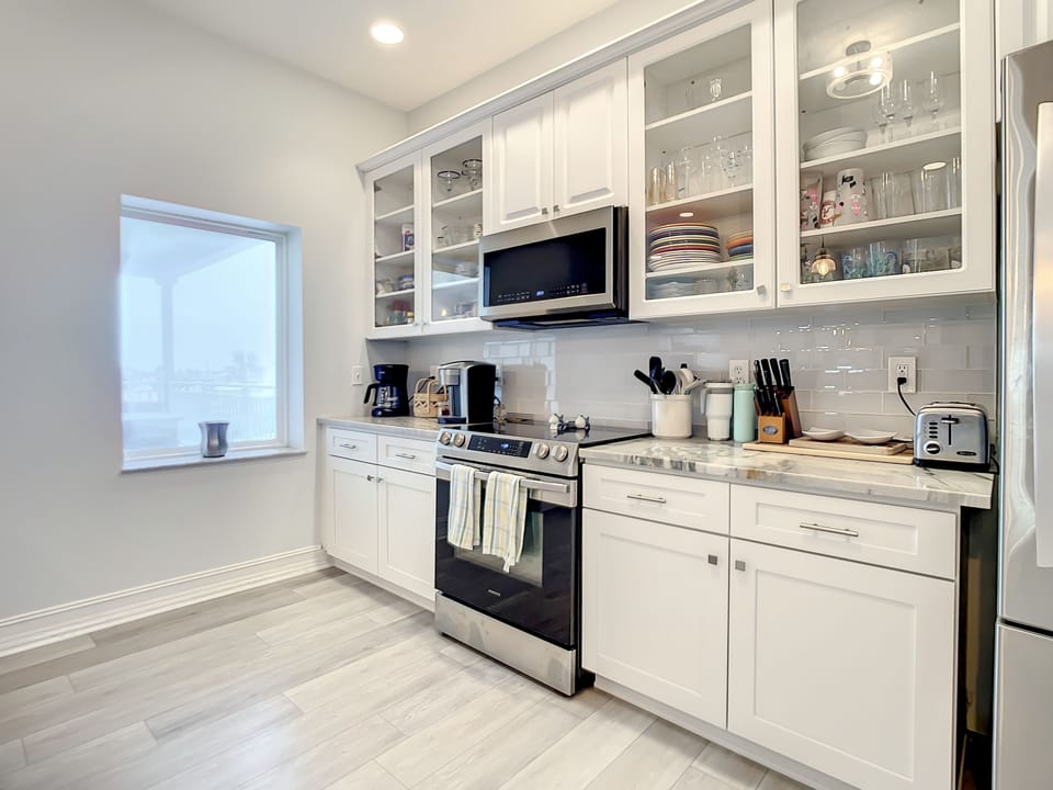 Kitchen details - all stainless steel appliances
