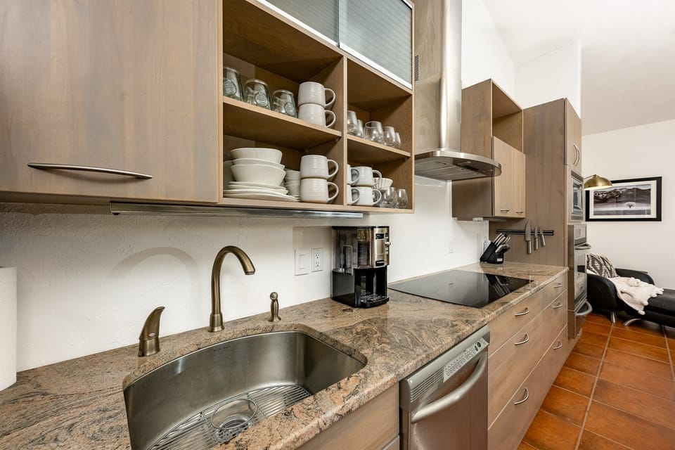 Our coffee bar includes both a standard full-pot coffee maker and a Keurig, so you can brew your favorite!