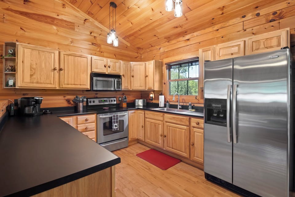 Fully stocked kitchen with Keurig duo coffee maker
