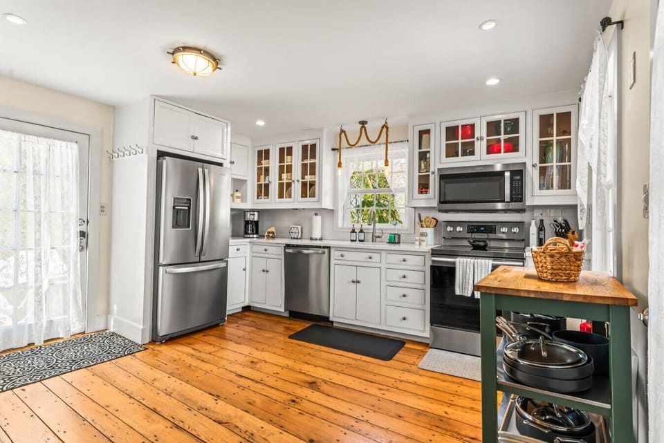 Kitchen 1: Located in Captain`s (Main) House. Sunny, bright, and fully stocked.