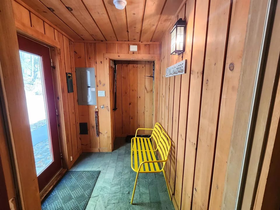 Airlocked front entrance is perfect for storing skis or other outdoor equipment
