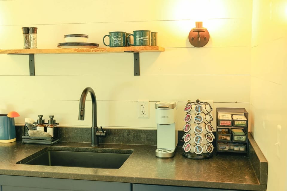 Kitchenette complete with everything you need for your morning cup of coffee or tea