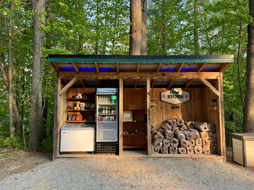 Onsite 24/7 self serve Camp Store. Complete with snacks, firewood and more!