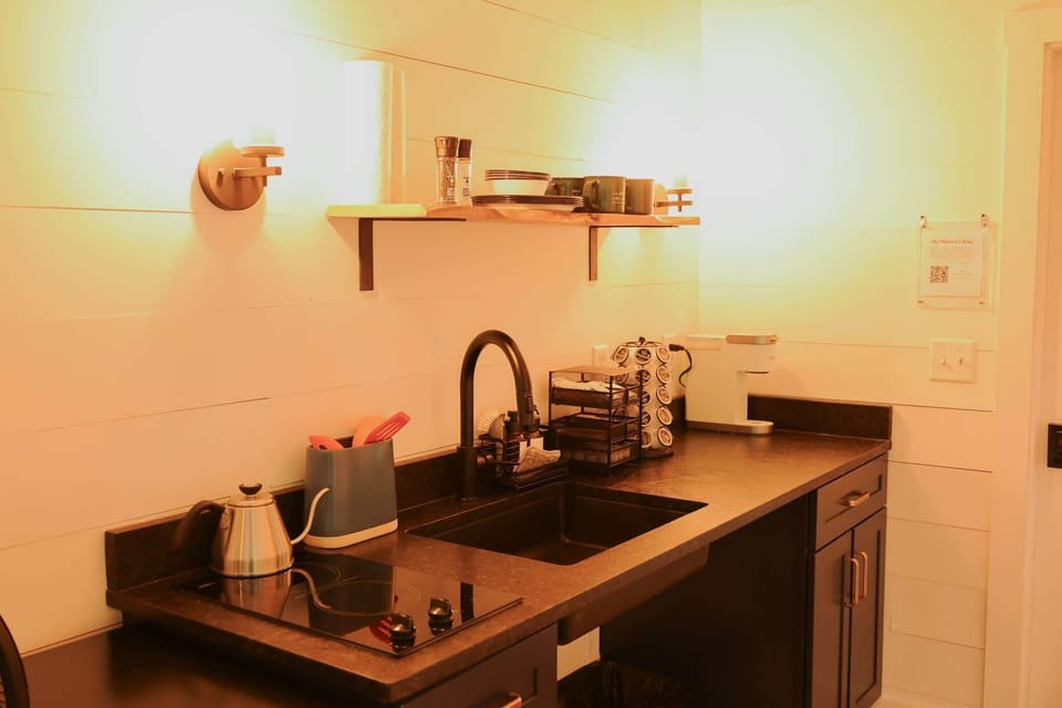 Kitchenette complete with everything you need for your morning cup of coffee or tea