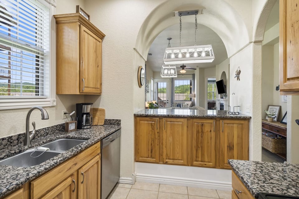 Fully stocked kitchen for cooking a full meal.  