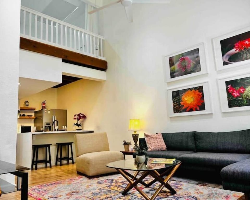 Living room and kitchen. 