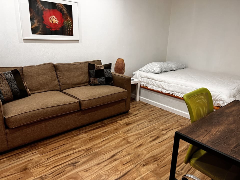 Second level den/bedroom with work space. 